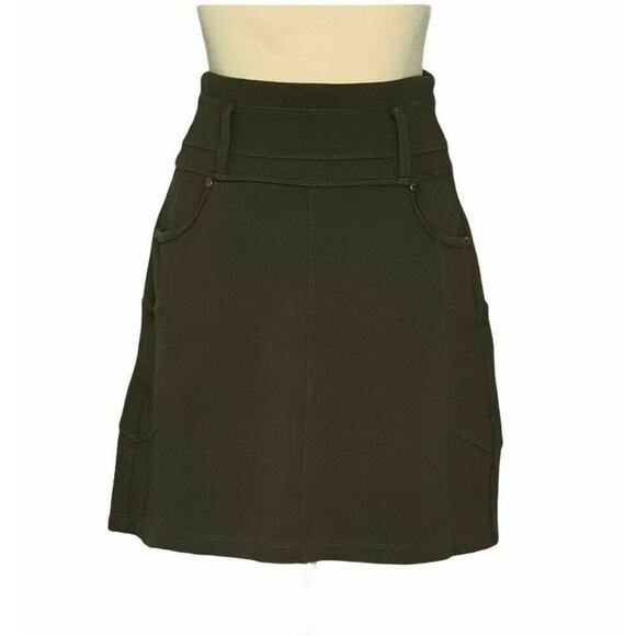 Athleta Dark Green High Waist Pull-On Stretch Mini Skirt Size XXS - Picture 3 of 12